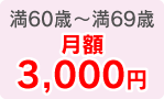 満60歳～満69歳 月額3,000円
