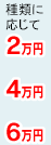 種類に応じて2万円・4万円・6万円